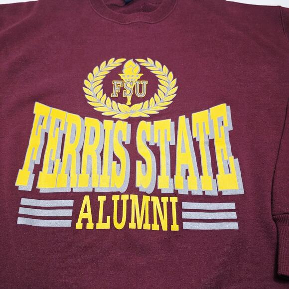 Vintage Ferris State University Sweatshirt XL University Crewneck Pullover 90's - Picture 7 of 8